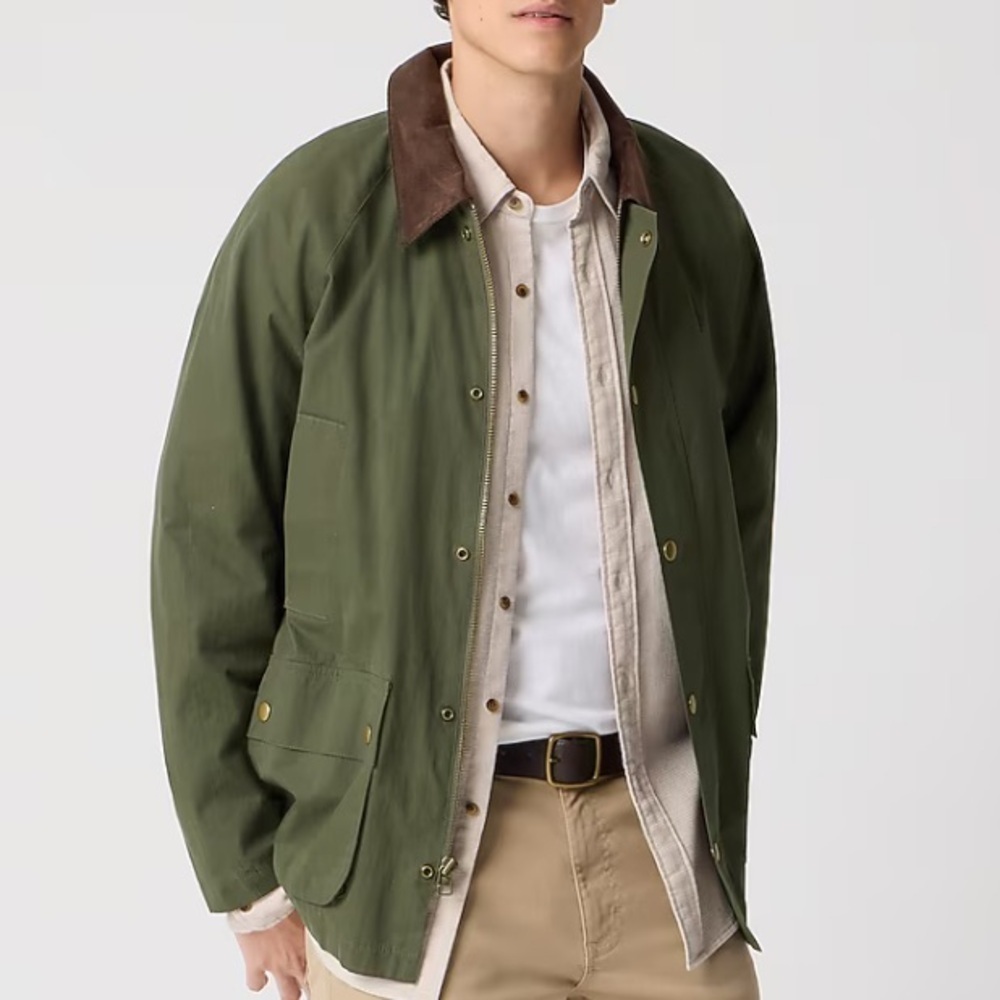 J crew spinach moss Cotton-blend field jacket
